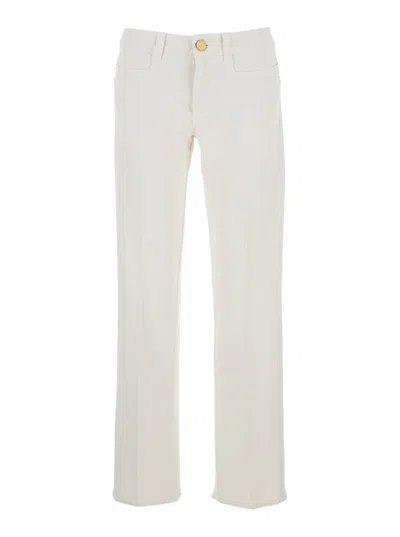 Seafarer Frayed-hem Jeans In White