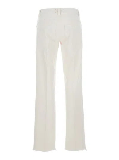 Seafarer Frayed-hem Jeans In White