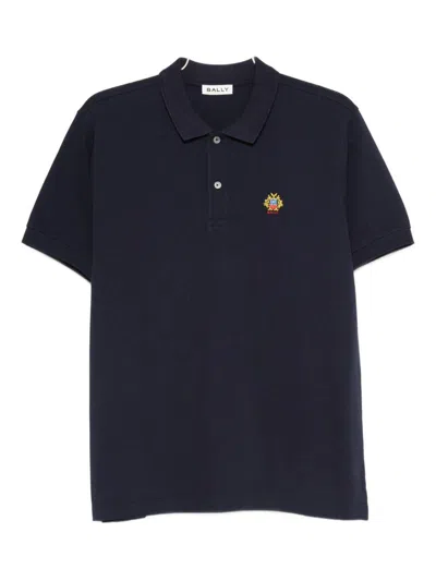 Bally Cotton Logo Piquet Polo In Blue