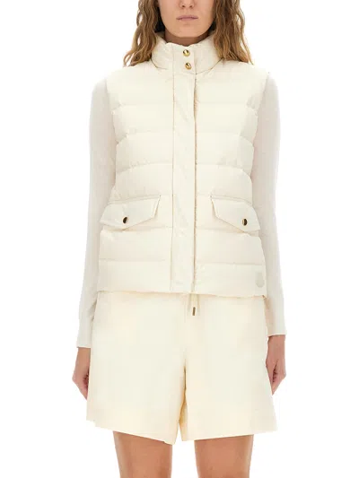 Moncler Besset Down Padded Vest In Metallic
