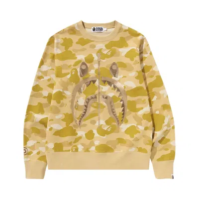Pre-owned Bape Color Camo Shark Crewneck 'yellow' | Men's Size M