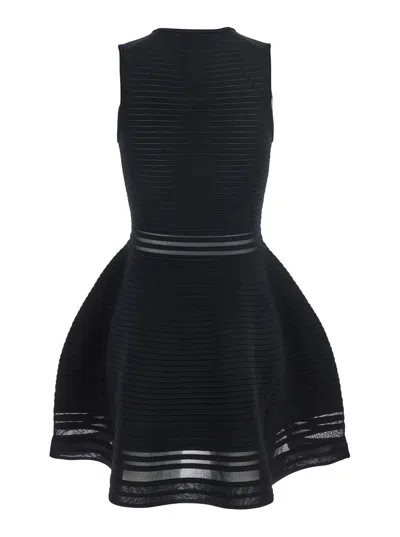 Simkhai Black Square Neck Dress With Flared Skirt In Fabric Woman