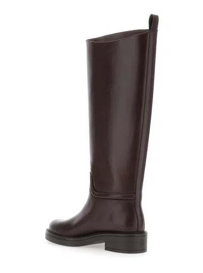 Stuart Weitzman Knee-high Block Heel Riding Boots In Brown