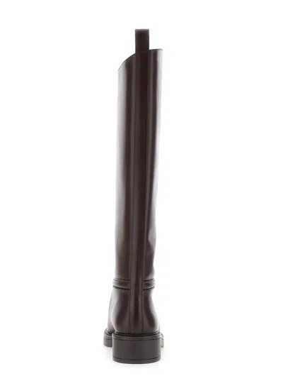 Stuart Weitzman Knee-high Block Heel Riding Boots In Brown