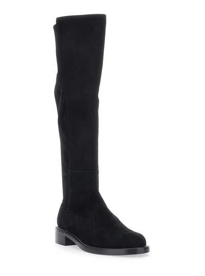 Stuart Weitzman Gisele Block Heel Knee High Boot In Black