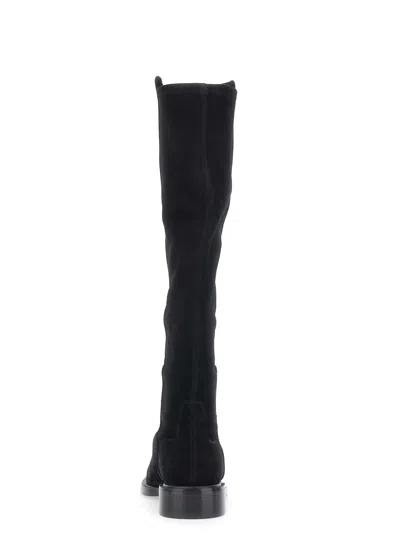 Stuart Weitzman Gisele Block Heel Knee High Boot In Black