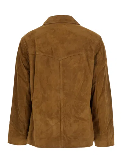 Tory Burch Structured Jacket With Tailored Silhouette In Brown