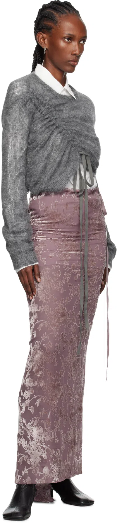 Ann Demeulemeester Asymmetrical Drawstring Sweater In Gray