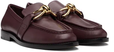 Bottega Veneta Astaire Embellished Leather Loafers In Burgundy