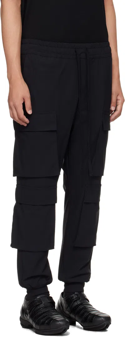 Thom Krom Cargo Pocket Elasticated Trousers In Black
