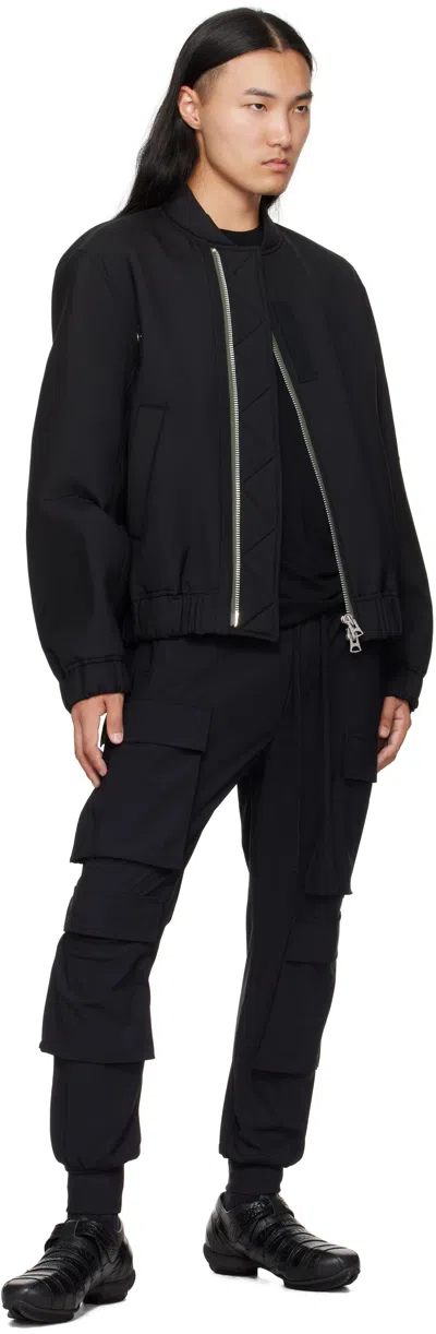 Thom Krom Cargo Pocket Elasticated Trousers In Black