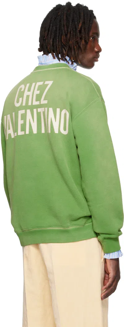 Valentino Cotton S Graphic Print Sweater In Green