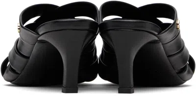 Anine Bing 55mm Eve Woven Leather Mules In Black