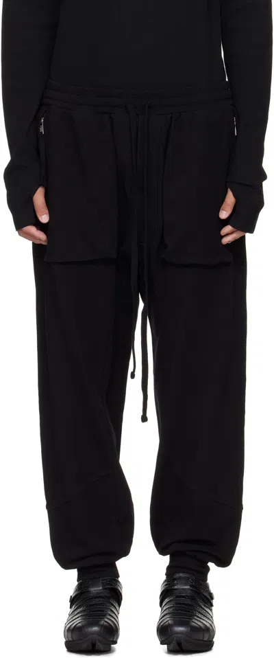 Thom Krom Drop-crotch Panelled Track Pants In Black