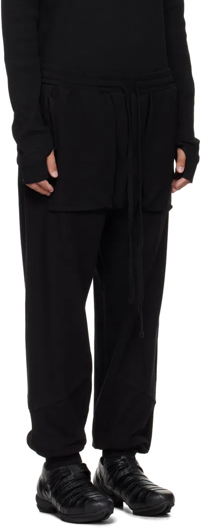 Thom Krom Drop-crotch Panelled Track Pants In Black