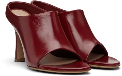 Bottega Veneta Pointed High Heel Sandals In Red
