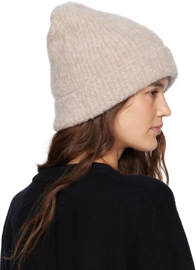 The Row Beige Leomir Beanie In Cashmere And Silk Blend In Neutral