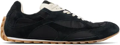 Bottega Veneta Black Suede And Nylon Orbit Flash Sneakers In Blue