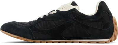 Bottega Veneta Black Suede And Nylon Orbit Flash Sneakers In Blue