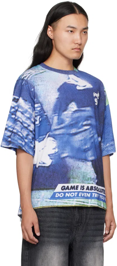 Gerrit Jacob Blue Printed T-shirt In Blue