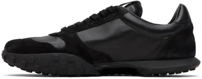 Jil Sander Low Laced Sneakers With Vulcanized Rubber Sole In Black