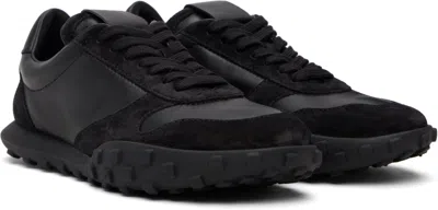 Jil Sander Low Laced Sneakers With Vulcanized Rubber Sole In Black