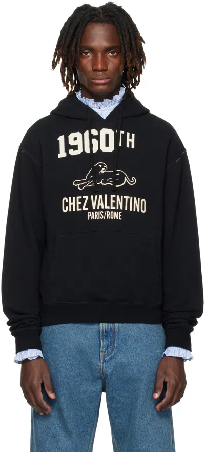 Valentino Garavani Hoodie With Logo Print In Black