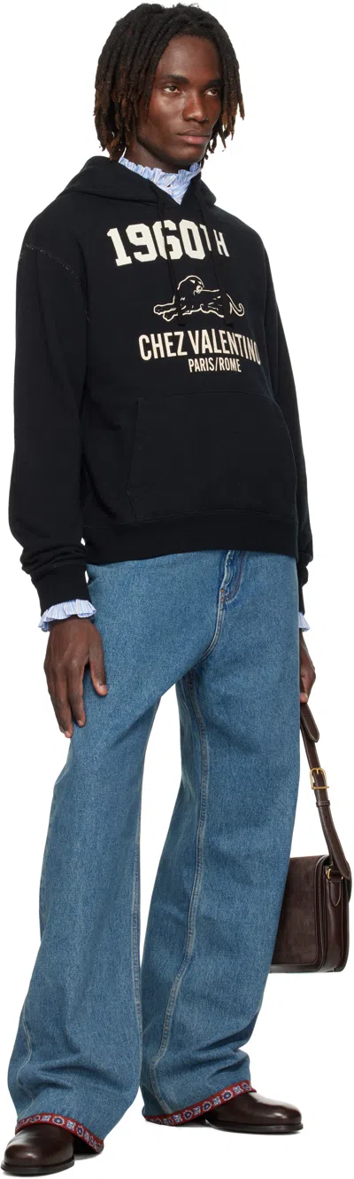 Valentino Garavani Hoodie With Logo Print In Black