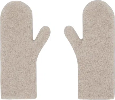 The Row Beige Ladislas Mittens In Neutral