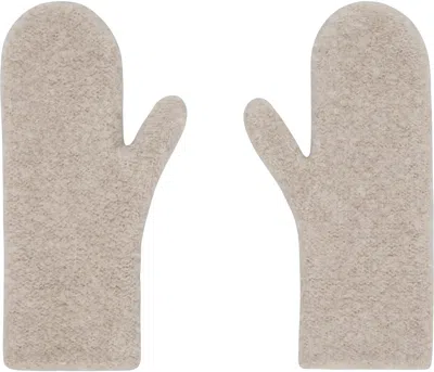The Row Beige Ladislas Mittens In Neutral