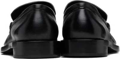 Jil Sander Men Ruched Leather Loafers In Black