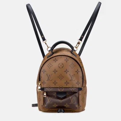 Pre-owned Louis Vuitton Monogram Reverse Mini Palm Springs In Brown