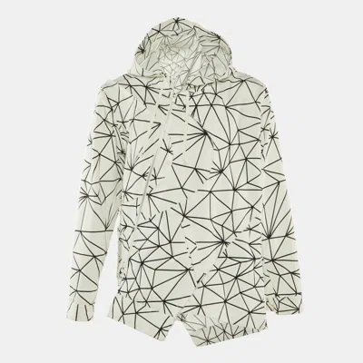 Pre-owned Comme Des Garçons Homme Plus White Geometric Crepe Jacket M