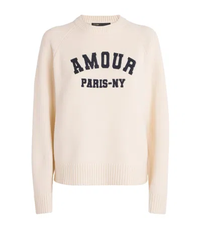 Maje Wool-blend Amour Sweater In Neutral