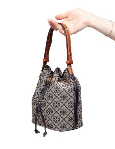 Tory Burch Mini T Monogram Canvas Bucket Bag In Multi