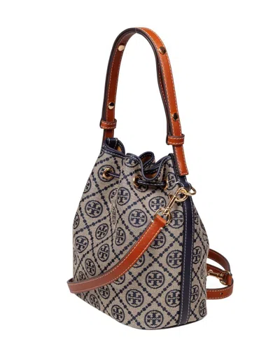 Tory Burch Mini T Monogram Canvas Bucket Bag In Multi