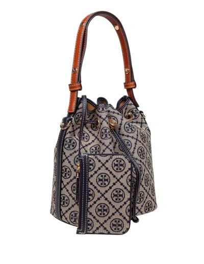 Tory Burch Mini T Monogram Canvas Bucket Bag In Multi
