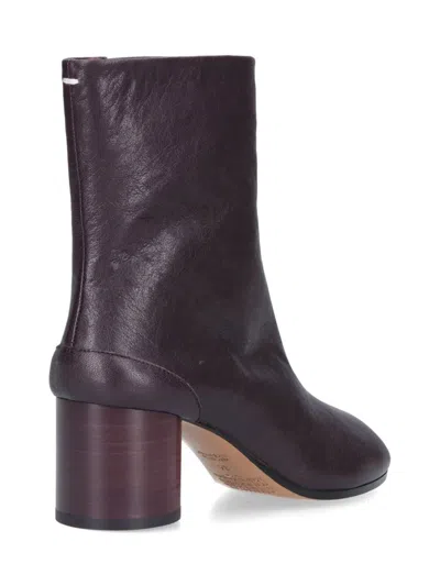 Maison Margiela Stylish Leather Ankle Boots With Chunky Heel In Gray