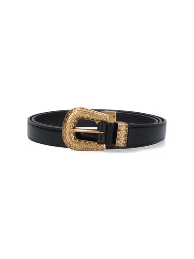 Valentino Black Vlogo Signature Brushed Calfskin Belt In Black