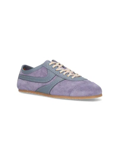 Dries Van Noten Low-profile Sneakers With Suede And Leather Accents In Purple