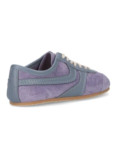 Dries Van Noten Low-profile Sneakers With Suede And Leather Accents In Purple