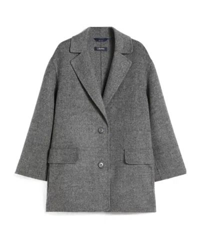 Max Mara Double-faced Wool Jacket In Gray