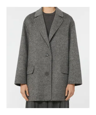 Max Mara Double-faced Wool Jacket In Gray