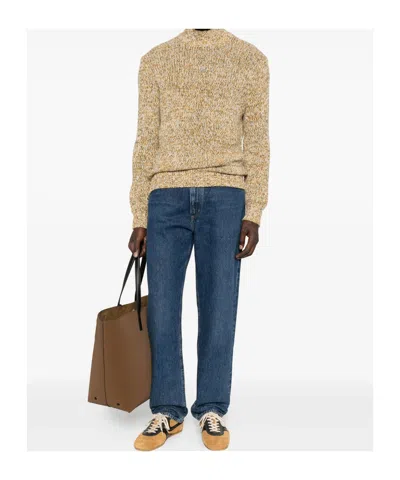 Agolde Denim Trousers With Belt Loops In Blue