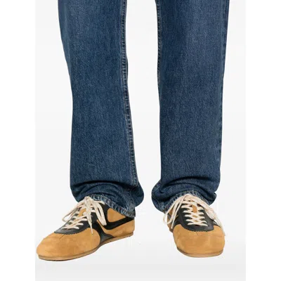 Agolde Denim Trousers With Belt Loops In Blue