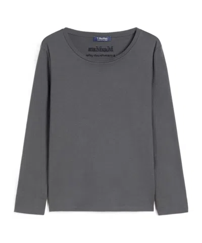 Max Mara Long-sleeved Jersey T-shirt In Gray