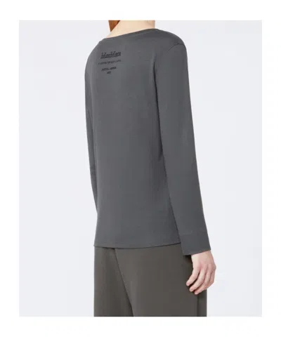 Max Mara Long-sleeved Jersey T-shirt In Gray