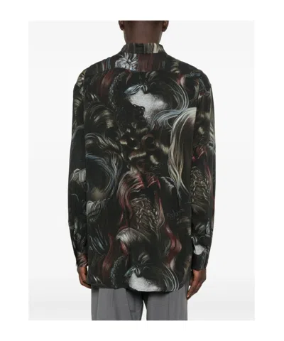 Magliano 'artistic Print Long Sleeves Shirt' In Black