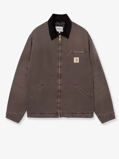 Carhartt Og Detroit Jacket Organic Cotton Padded Jacket In Gray