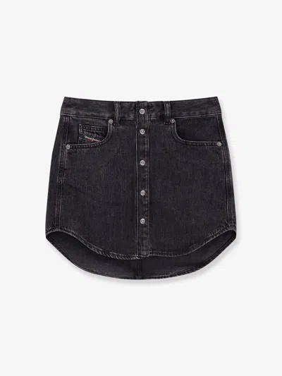 Diesel Short Skirt With Pockets And Belt Loops In Black